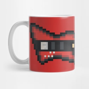 Pixel Red Bird Bass Guitar Mug